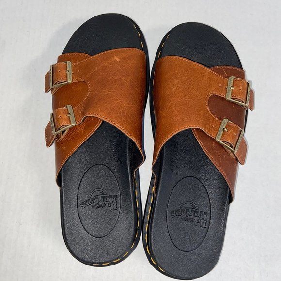 Dr. Doc Martens Dax Brown Leather Slide Sandals 25830220 Men’s Size 12 Monk NEW main image 4